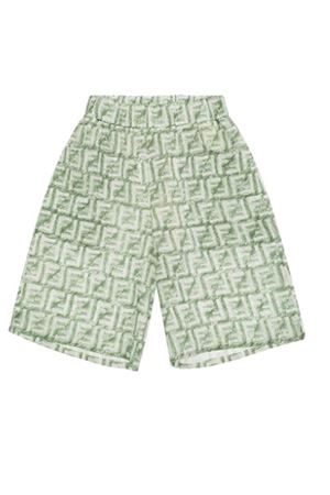 green linen shorts FENDI KIDS | JMF473AQTQF1MTQ